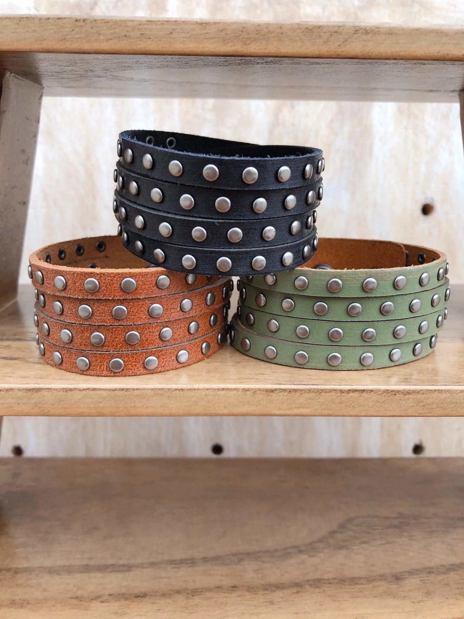 Studded Leather Cuff