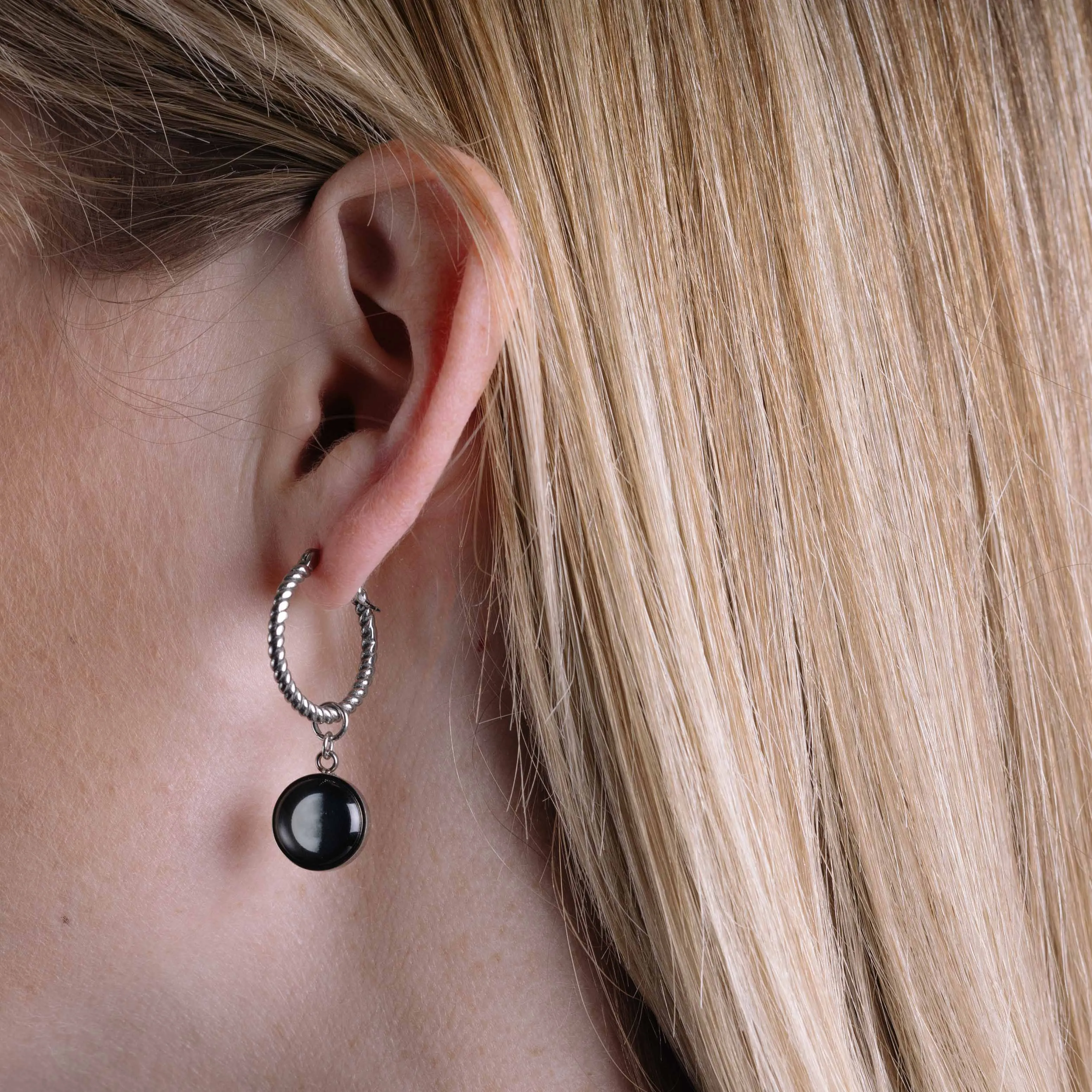 The Carina Twist Hoops In Stainless Steel