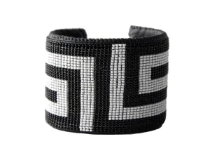 Wendy Capek Black and White Beaded Cuff