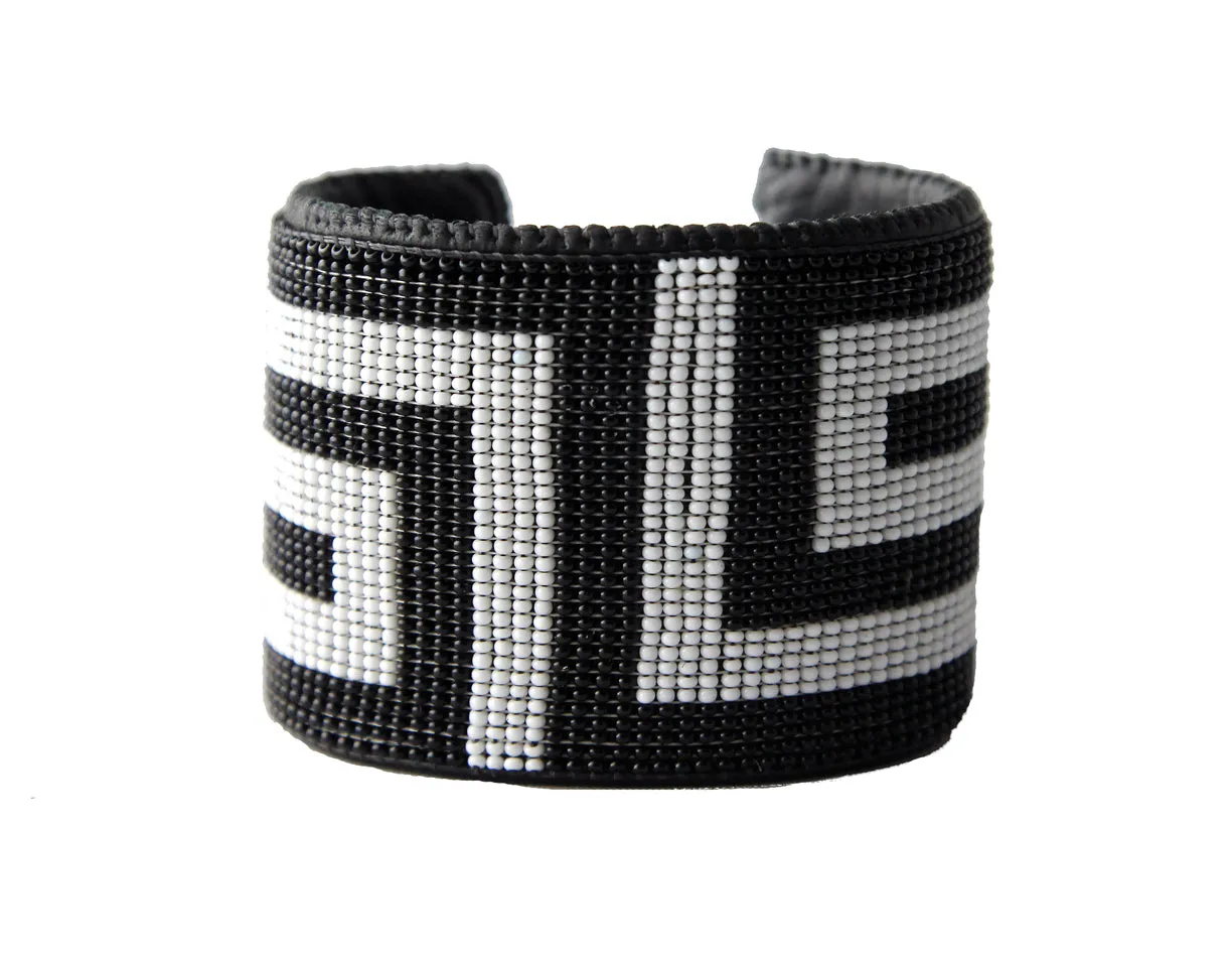 Wendy Capek Black and White Beaded Cuff